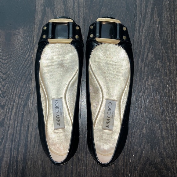 Jimmy Choo Black Patent Morse Ballet Flats - Picture 3 of 7